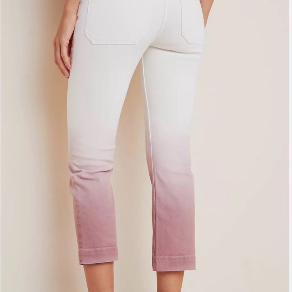 Anthropologie Pink Ombré Jeans 29 Tie Dip Dye Ankle High Rise NWT $128 Sold Out - Picture 3 of 10